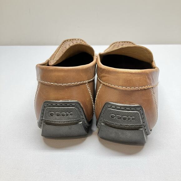 Geox Woven Driving Moccasins Loafers Brown Leather Slip On Shoe Size 44 US 11 - Picture 5 of 13